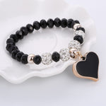 Romantic Vintage Bracelet with Heart Pendant - Stones & Vine