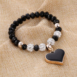 Romantic Vintage Bracelet with Heart Pendant - Stones & Vine