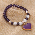 Romantic Vintage Bracelet with Heart Pendant - Stones & Vine