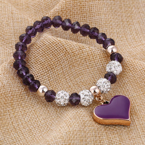 Romantic Vintage Bracelet with Heart Pendant - Stones & Vine