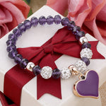 Romantic Vintage Bracelet with Heart Pendant - Stones & Vine