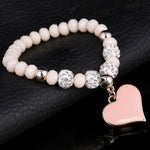 Romantic Vintage Bracelet with Heart Pendant - Stones & Vine