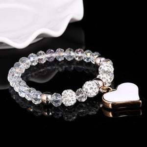 Romantic Vintage Bracelet with Heart Pendant - Stones & Vine