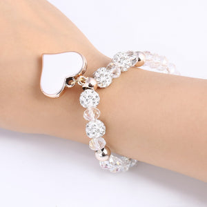 Romantic Vintage Bracelet with Heart Pendant - Stones & Vine