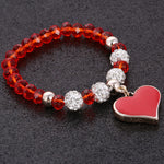 Romantic Vintage Bracelet with Heart Pendant - Stones & Vine