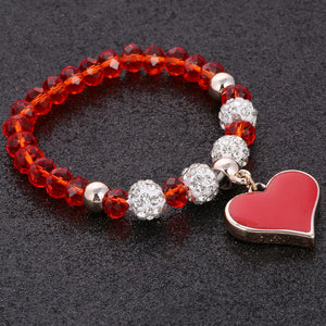 Romantic Vintage Bracelet with Heart Pendant - Stones & Vine