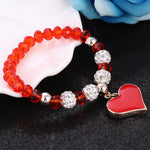 Romantic Vintage Bracelet with Heart Pendant - Stones & Vine