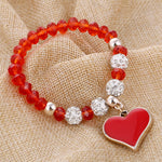 Romantic Vintage Bracelet with Heart Pendant - Stones & Vine
