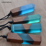 Vintage Unisex Wood Resin Necklace & Pendant - Stones & Vine