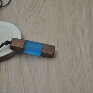 Vintage Unisex Wood Resin Necklace & Pendant - Stones & Vine