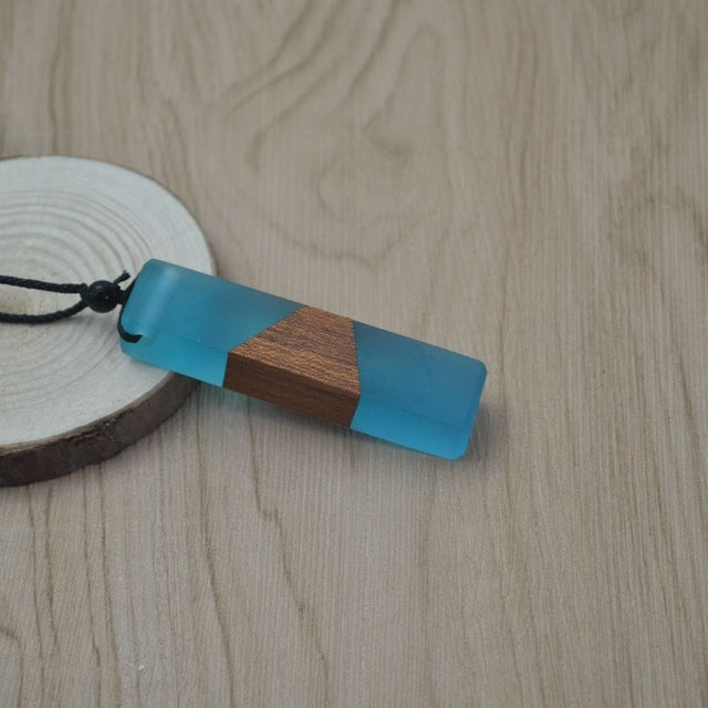 Vintage Unisex Wood Resin Necklace & Pendant - Stones & Vine