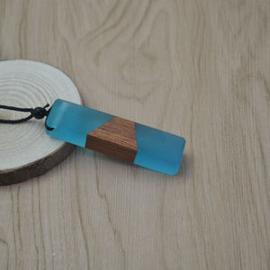 Vintage Unisex Wood Resin Necklace & Pendant - Stones & Vine