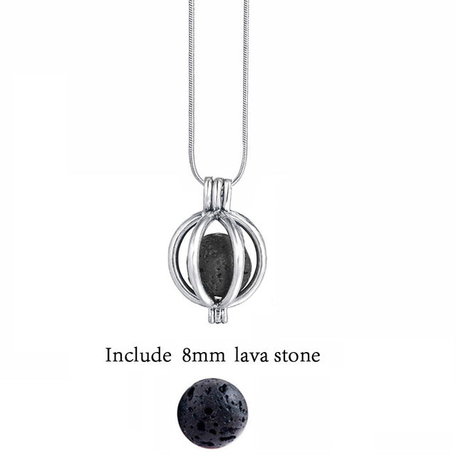 Lava Stone Aromatherapy Vintage Necklace Locket - Stones & Vine