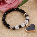 Romantic Vintage Bracelet with Heart Pendant - Stones & Vine