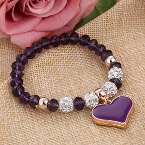 Romantic Vintage Bracelet with Heart Pendant - Stones & Vine