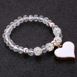 Romantic Vintage Bracelet with Heart Pendant - Stones & Vine