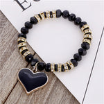 Romantic Vintage Bracelet with Heart Pendant - Stones & Vine