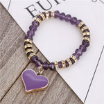 Romantic Vintage Bracelet with Heart Pendant - Stones & Vine