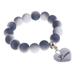Romantic Vintage Bracelet with Heart Pendant - Stones & Vine