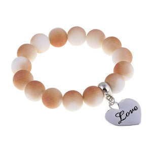 Romantic Vintage Bracelet with Heart Pendant - Stones & Vine