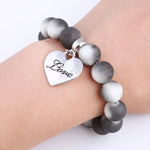 Romantic Vintage Bracelet with Heart Pendant - Stones & Vine